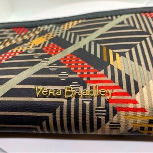 Vera Bradley zippered fabric RFID GEORGIA wallet - SOFIA PLAID taupe black red